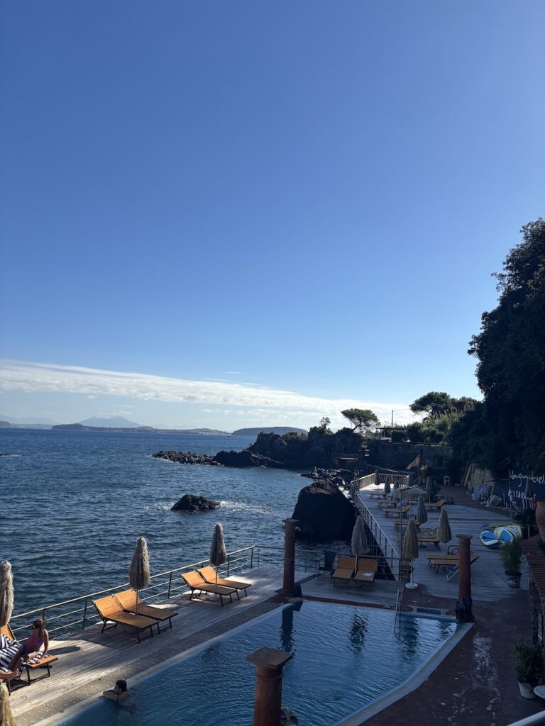 Pool alongside sea at O'Vagnitiello Ischia