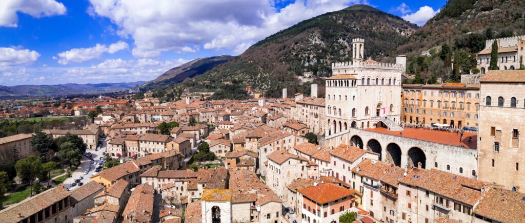 aerial over Gubbio