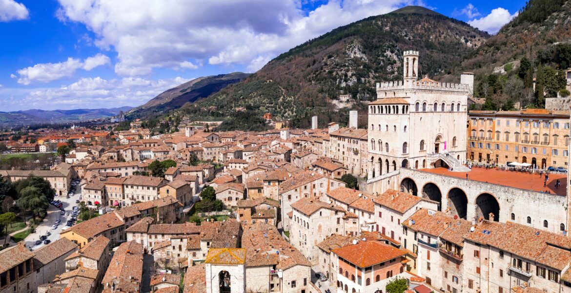 aerial over Gubbio