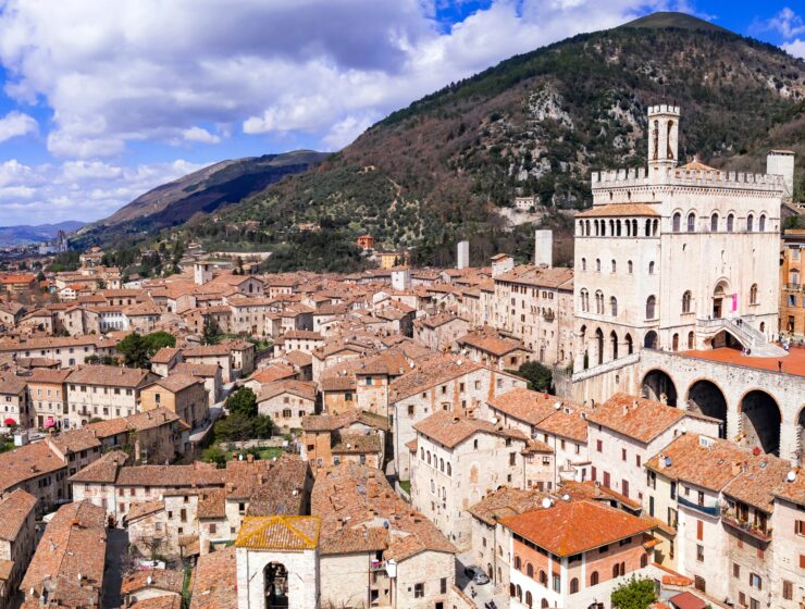 aerial over Gubbio