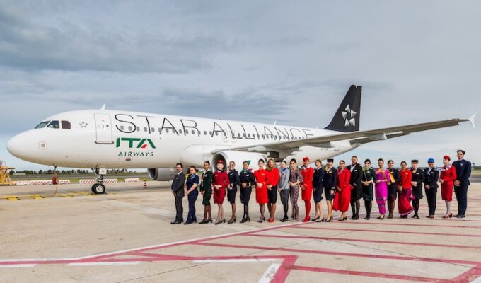 ITA Airways Joins Star Alliance photo of plane with both brands and representatives