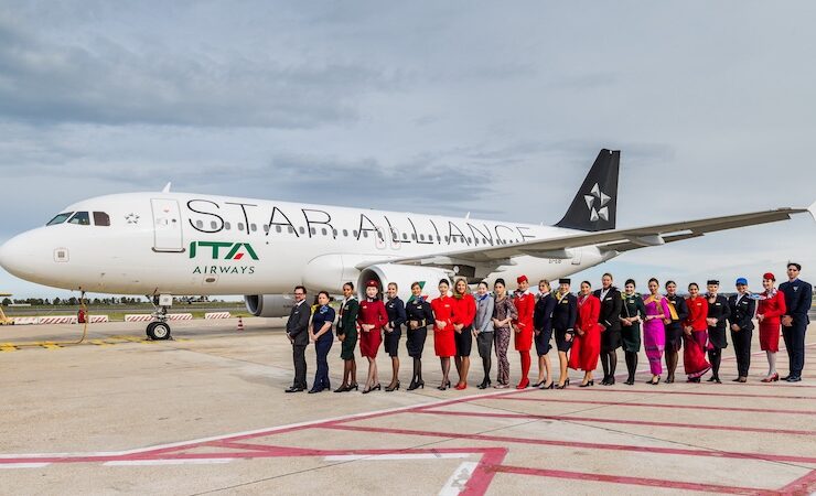 ITA Airways Joins Star Alliance photo of plane with both brands and representatives