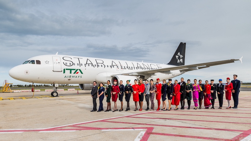 ITA Airways Joins Star Alliance photo of plane with both brands and representatives