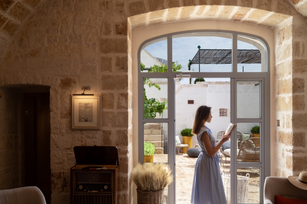 Masseria AuraTerrae surrounded by olive groves near Polignano a Mare in Puglia