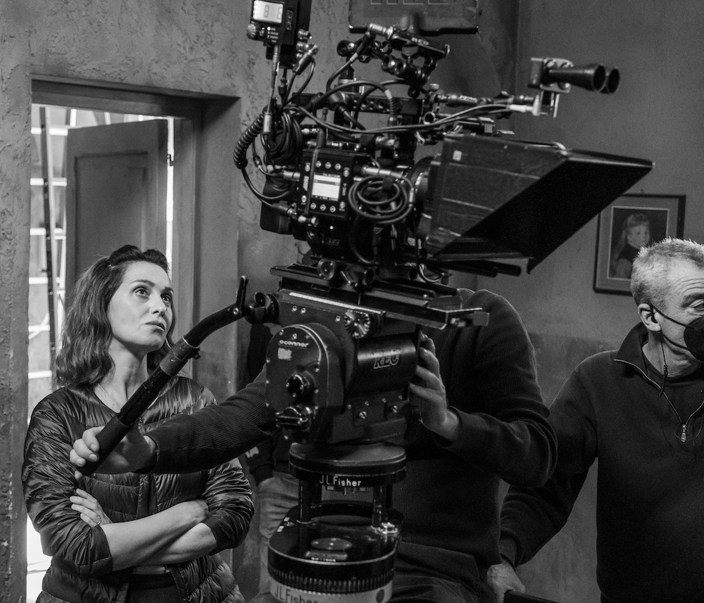 Paola Cortellesi directing C’è Ancora Domani behind the scenes during production of the award-winning Italian film.