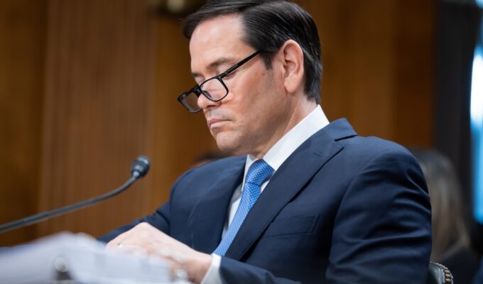 WASHINGTON, DC, UNITED STATES - MAY 20, 2025: Secretary Marco Rubio during Department of State 2026 budget hearing (Shedrick Pelt) Shutterstock License