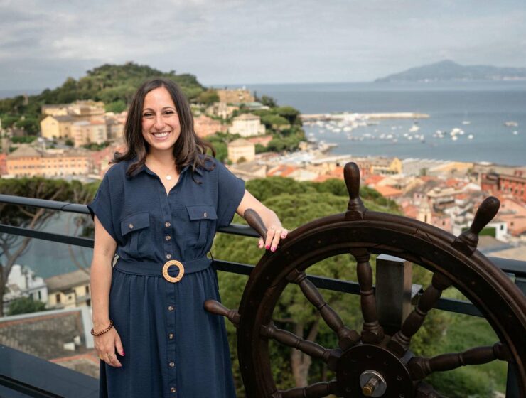 Angela Isherwood, founder of Olive & Atlas, in Sestri Levante, Italy.