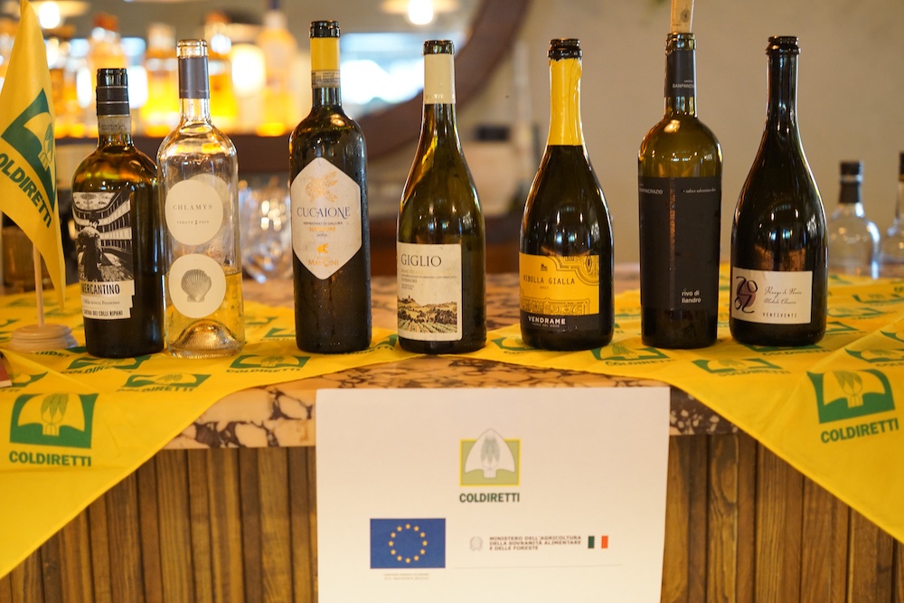 Selection of Italian wines presented during the Coldiretti-guided tasting at the Vinitaly.USA Miami Preview.