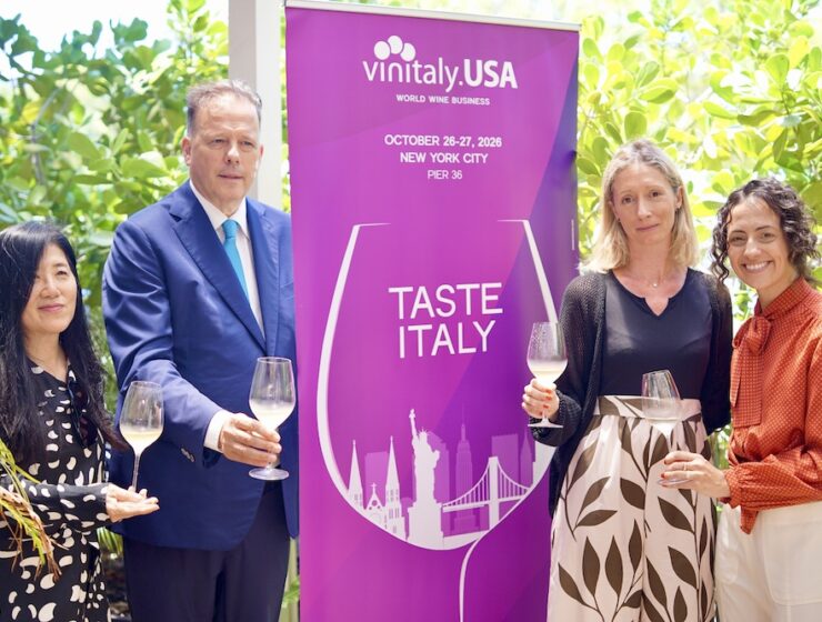 Stevie Kim, Federico Bricolo, Diana Lenzi and Jacqueline Pirolo at the Vinitaly.USA Miami Preview hosted at Macchialina in Miami.