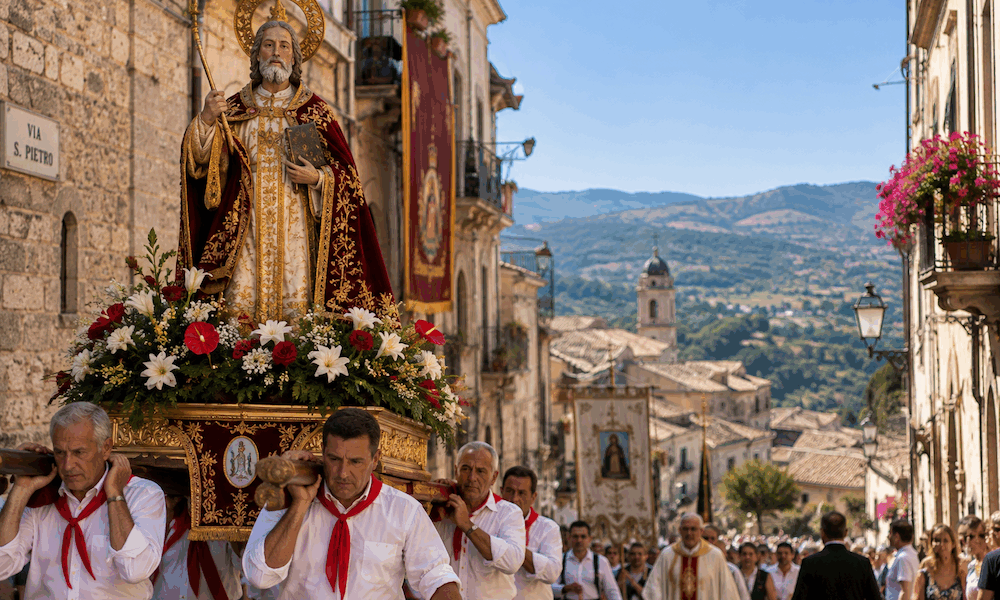 Italian religious or folkloric procession,