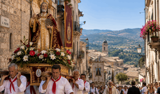 Italian religious or folkloric procession,