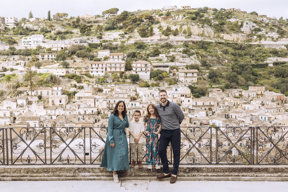 Angela Isherwood of Olive & Atlas Travel with her family
