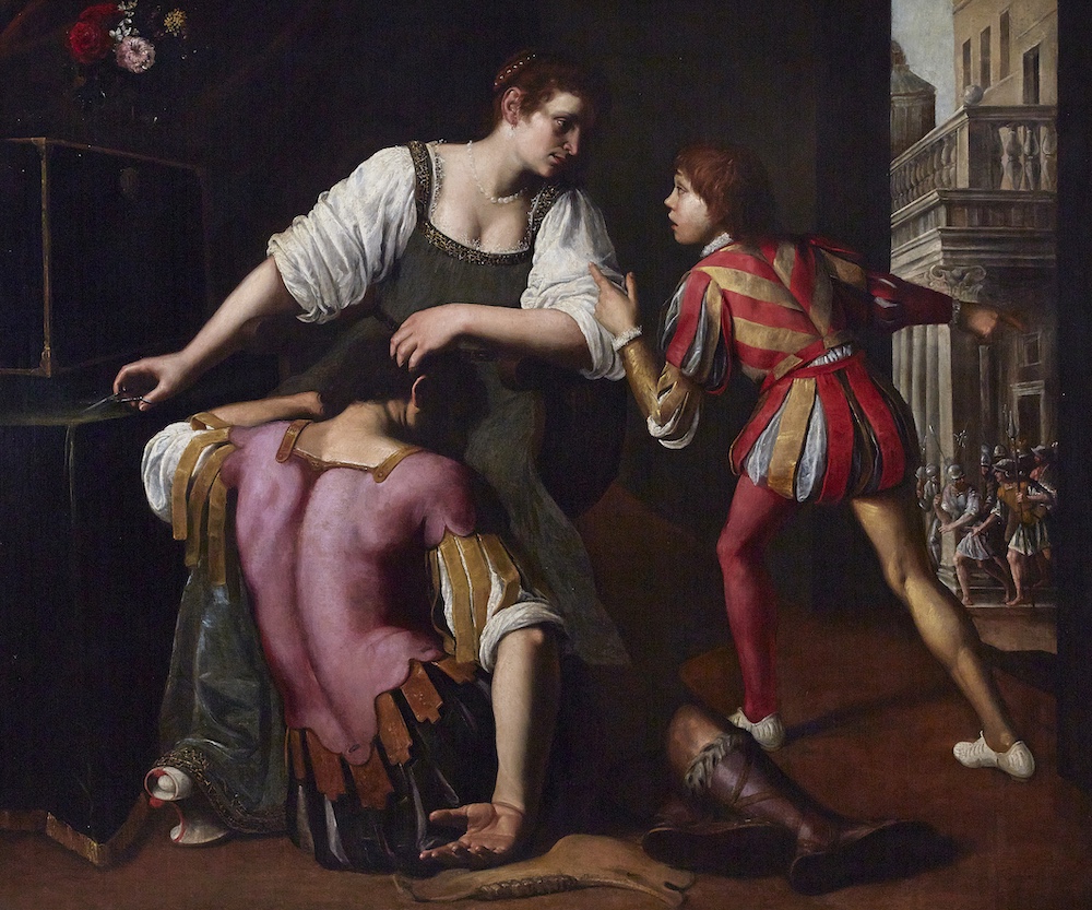 Artemisia Gentileschi's painting Samson and Delilah, depicting Delilah cutting Samson's hair in a dramatic Baroque scene.