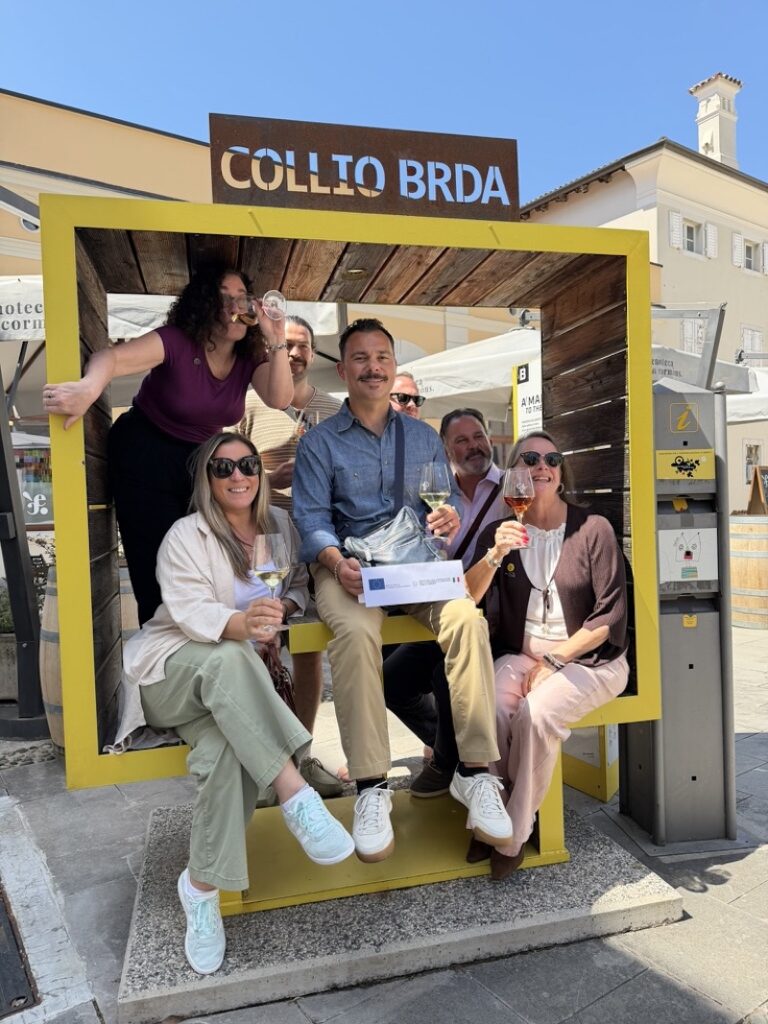 Wine lovers at the Collio Brda border