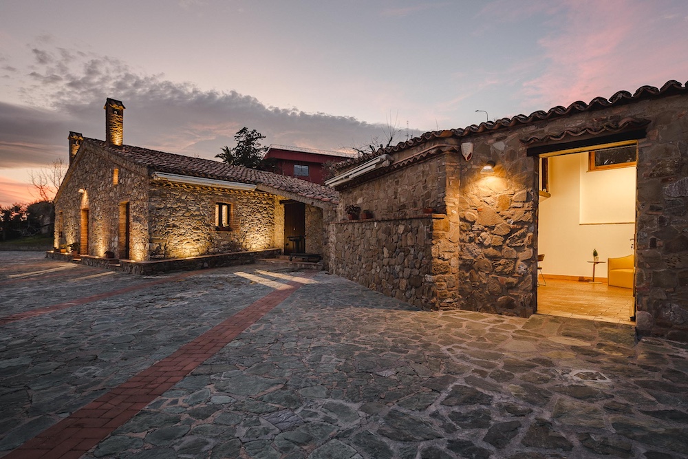 Traditional stone buildings at a Librand
