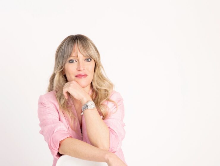 Cristina Mercuri MW, Italy’s first female Master of Wine, photographed in a pink blazer