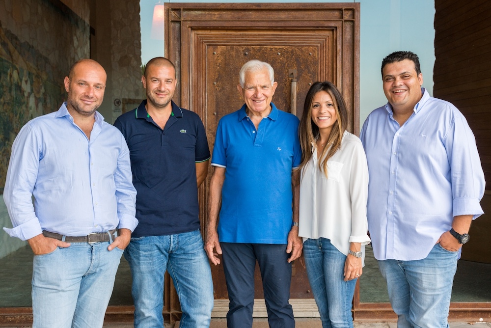 Members of the Librandi winemaking family, including Paolo Librandi, photographed together in Calabria, Italy.
